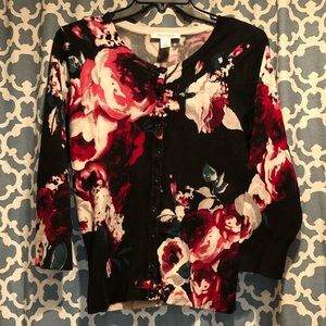 White House Black Market Cardigan Snap Button